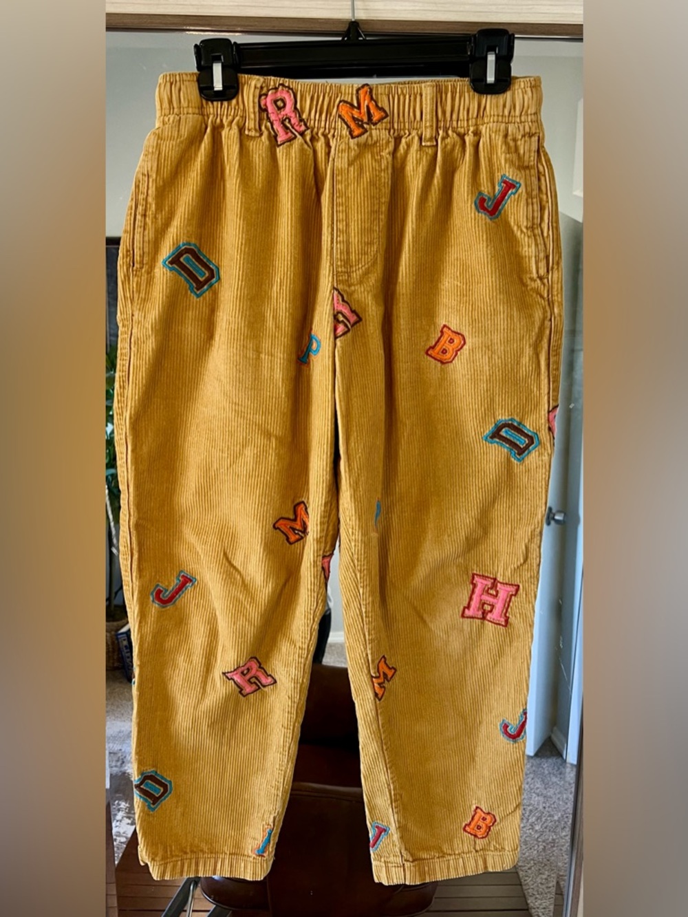 Urban Outfitters ALPHABET Corduroy Straight-Leg Pants Womens SZ S Small Cotton